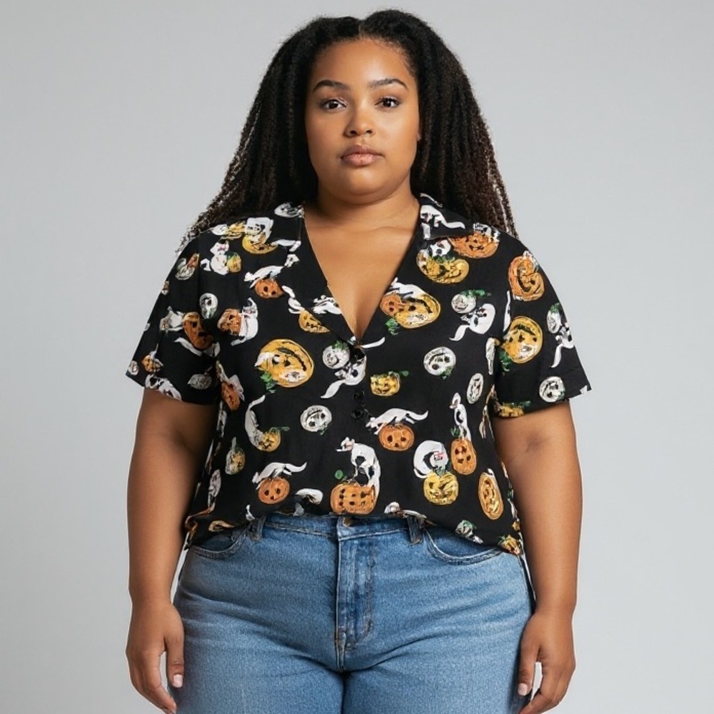ModCloth more than charming button down top 2x nwt
